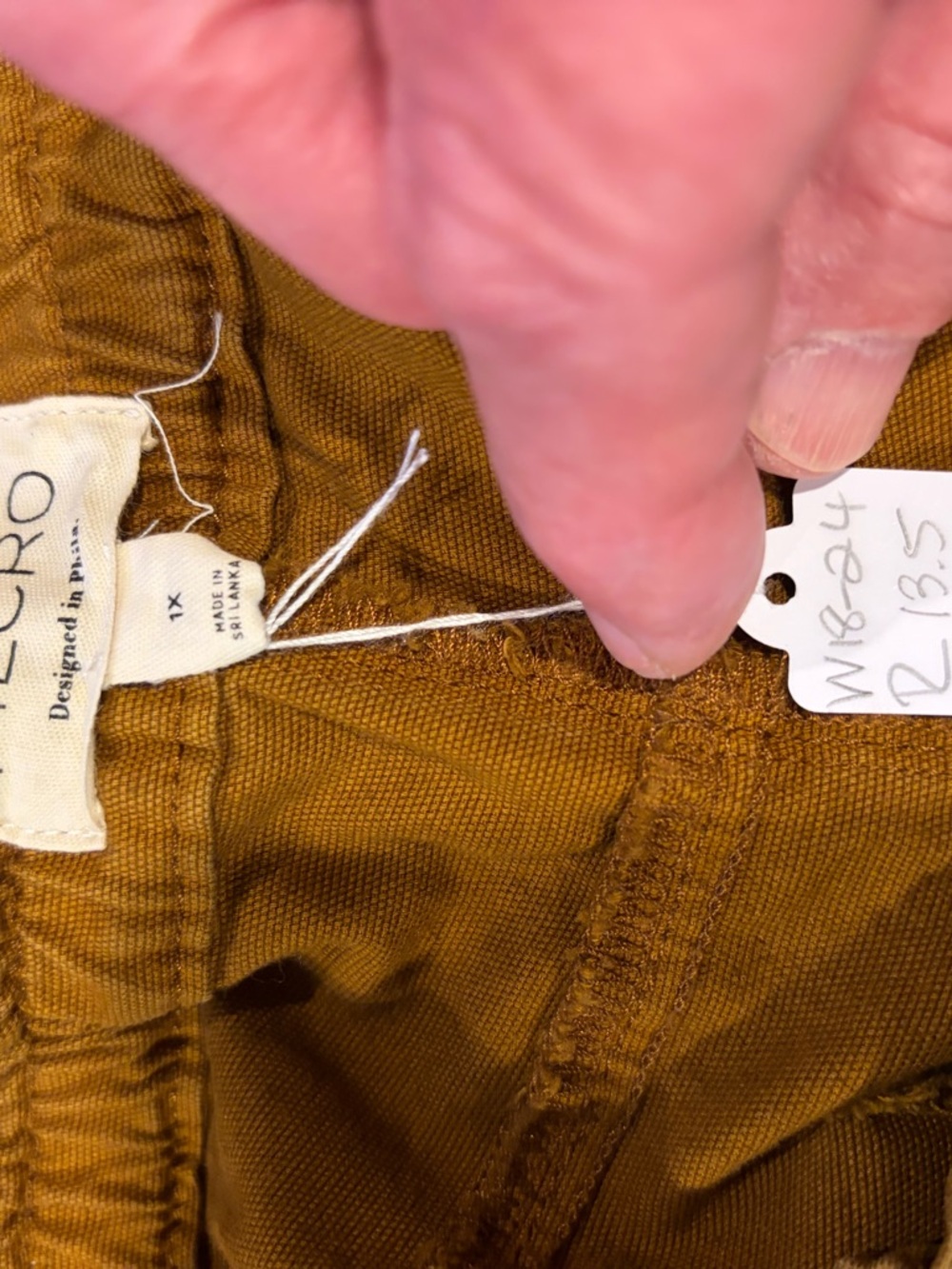 Pilcro Relaxed Elastic-Waist Pants  in Mustard Brown - Picture 3 of 3